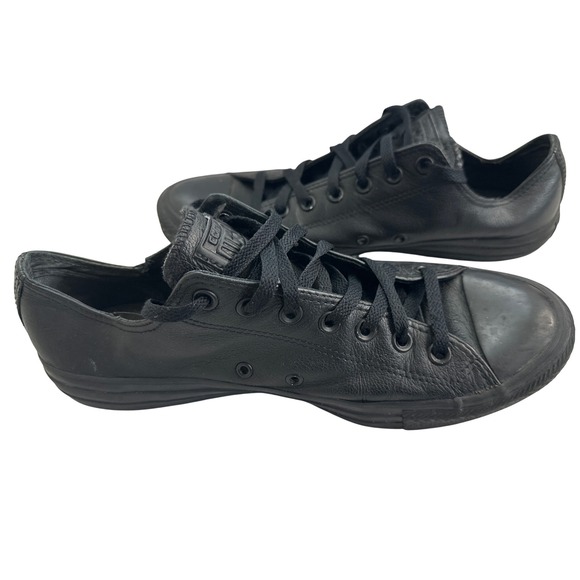Converse All Star Leather Sneakers Low Top Casual Shoes Black Men's 10 Steetwear - Picture 1 of 7